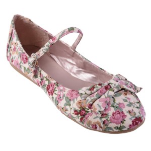 Shabby Chic pretty floral ballet flats: Brinley Co Womens Bow Accent Mary Jane Ballet Flat