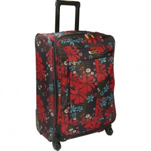 Red and black floral luggage by LUCAS