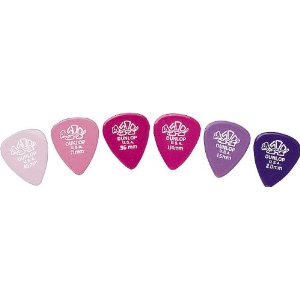 Pink & Purple Guitar Picks by Dunlop Delrin for girly girls