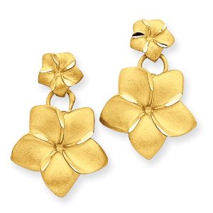 Gold Plumeria Earrings