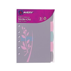 Girly Floral Pink & Purple Tab Dividers with Retro Flower Design 