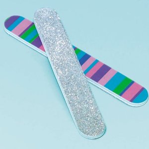 Rainbow and Silver Sparkly Nail files