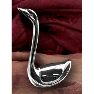 Elegant Silver Swan Neck Ring Holder