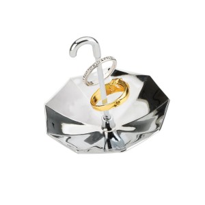 Unique Silver Umbrella Ring Holder and Jewelry Dish
