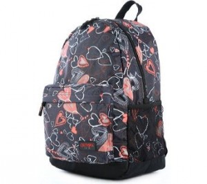 Black and Red Girls Heart pattern backpack by Olympia Bravo