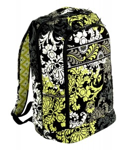 Contemporary Green, White & Black Floral Backpack by Vera Bradley