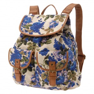Elegant Stylish Beige White and Purple Blue Flowers Girls backpack - ALDO Menches - Clutches
