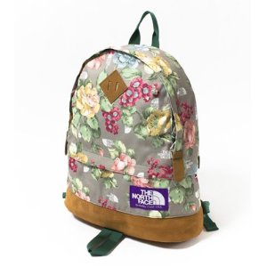 Green grey North Face Vintage floral backpack