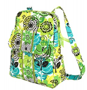 Bright summery green floral laptop backpack by Vera Bradley