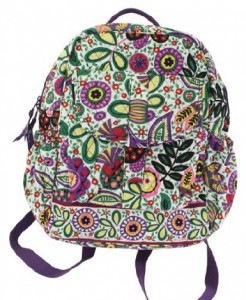 Green multicolored Flower backpack by Vera Bradley