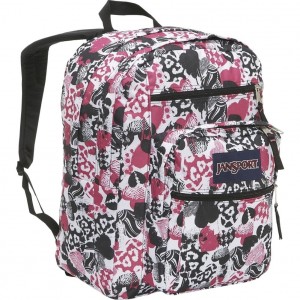 Girls White, hot pink and Black heart backpack by JanSport