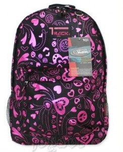 Black and Pink Hearts backpack by Track