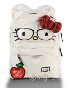 Nerdy / Hipster Hello Kitty Backpack with Red bow