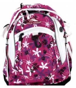 Purple flower print backpack - High Sierra Cerise Daisy Girl 