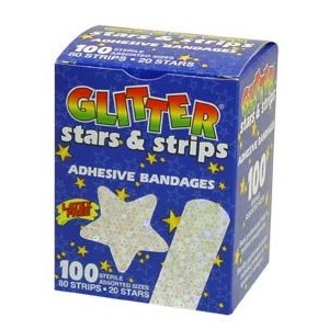 Glitter stars and strips bandaid