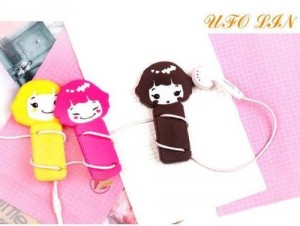 Cute cartoon girl earphone winder