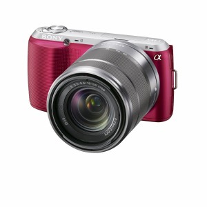 Pink DSLR camera
