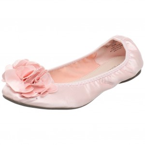 Pale pink ballet flats with flower