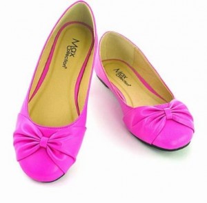Hot Pink Ballet Flats with bow by Max Footwear