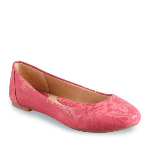 Pink lace floral design ballet flats