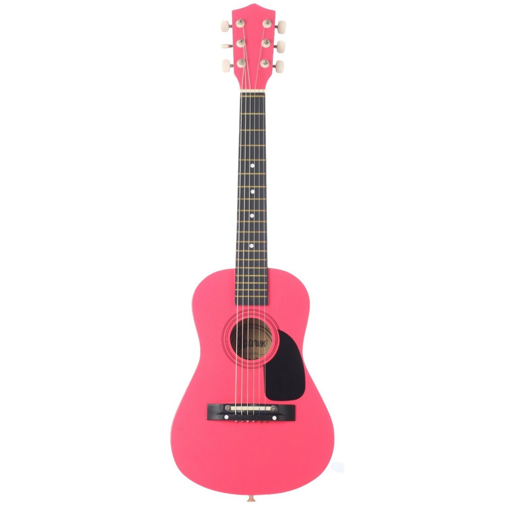 Hot Pink Acoustic Guitar by Lauren