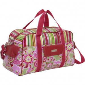 Red pink and green girly overnight bag by Hadaki