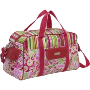 Red pink and green girly overnight bag by Hadaki