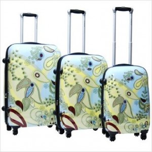 Yellow & Blue flower design luggage