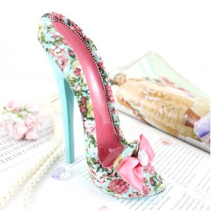 Blue & Pink Floral shoe phone holder