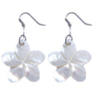 Shell plumeria earrings