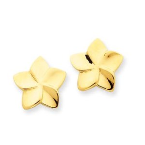 Gold Plumeria Earrings