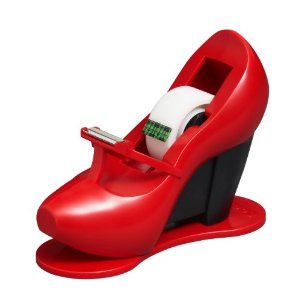 Girls desk accessory: Red shoe tape dispenser