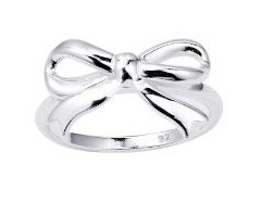 cute and simple silver bow ring