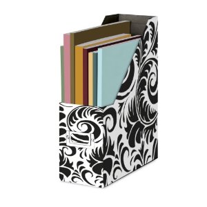 Black and White Damask Magazine File box