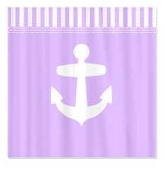 lilac purple nautical shower curtain