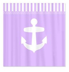 lilac purple nautical shower curtain