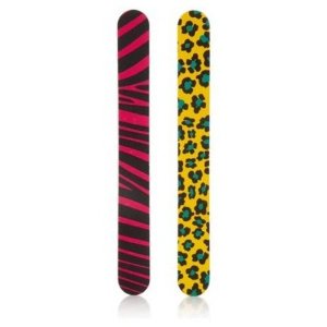 Animal print nail files: Hot pink zebra and Yellow leopard spots