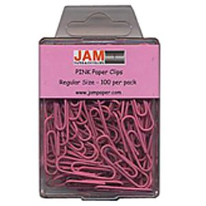 Girly office supplies: pink paper clips