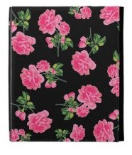 Vintage pink roses stylish black floral ipad case