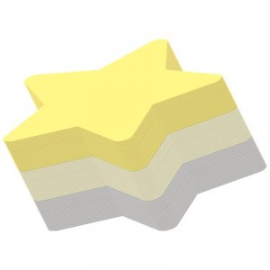 Yellow Star shaped post its or sticky notes