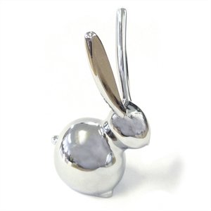 Silver bunny rabbit ring holder 