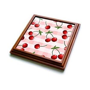 Cute cherry pattern pink trivet