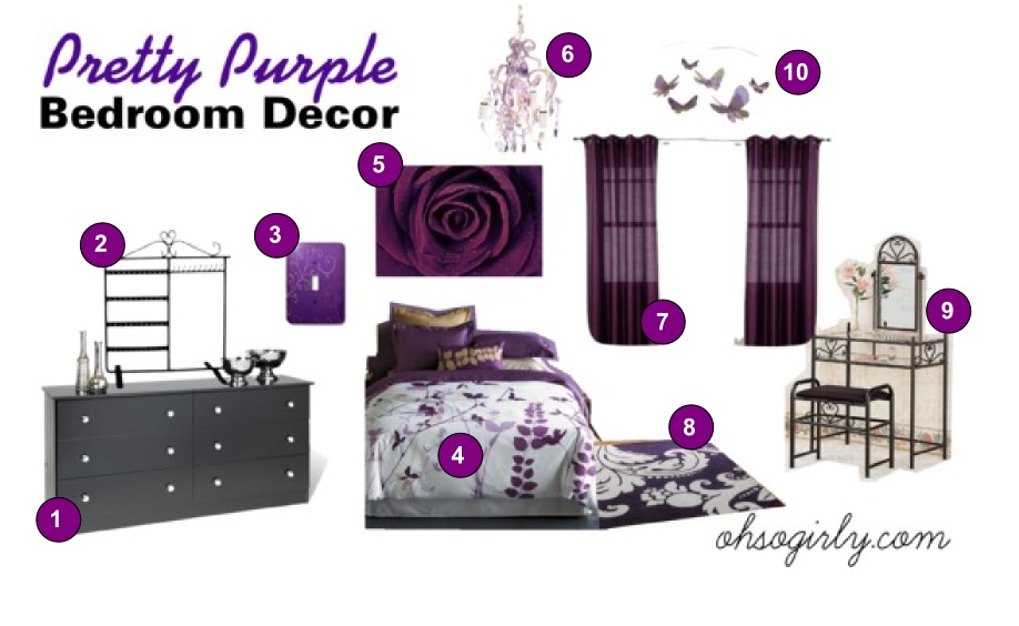 purple bedroom decor