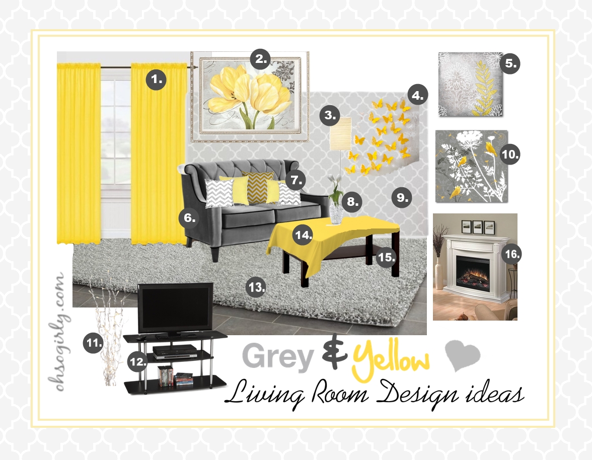 yellow and grey living room interior design idea inspiration
